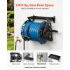 Wall Mounted Garden Hose Reel, Holds 135 Feet of 5/8-inch Hose, Outdoor Heavy-Duty Waterhose Holder Winder, with Widened Top Tray, Aluminum Alloy Con
