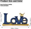 Love Sign Decoration,Blue and Gold Love Signs for Home Decor Statue,Modern Bird Sculpture Personalized Love Decor
