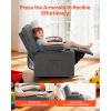 Kids Recliner Chair, Toddler Lounger with Cup Holders & Pockets, 107° to 126° Adjustable Back, Breathable Polyester Upholstery Reclining Sofa with Fo