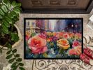 NEW New York Roses in Watercolor Doormat Front Door Mat Indoor Outdoor Rugs for Entryway, Non Slip Washable Low Pile, 18H X 27W