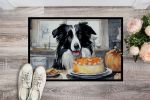 NEW Border Collie Fall Kitchen Pumpkins Doormat Front Door Mat Indoor Outdoor Rugs for Entryway, Non Slip Washable Low Pile, 18H X 27W