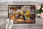 NEW Yellow Lab Fall Kitchen Pumpkins Doormat Front Door Mat Indoor Outdoor Rugs for Entryway, Non Slip Washable Low Pile, 18H X 27W