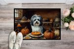 NEW Havanese Fall Kitchen Pumpkins Doormat Front Door Mat Indoor Outdoor Rugs for Entryway, Non Slip Washable Low Pile, 18H X 27W