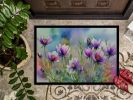 NEW South Dakota Pasque Flowers in Watercolor Doormat Front Door Mat Indoor Outdoor Rugs for Entryway, Non Slip Washable Low Pile, 18H X 27W