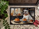 NEW English Bulldog Fall Kitchen Pumpkins Doormat Front Door Mat Indoor Outdoor Rugs for Entryway, Non Slip Washable Low Pile, 18H X 27W