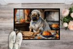 NEW Shar Pei Fall Kitchen Pumpkins Doormat Front Door Mat Indoor Outdoor Rugs for Entryway, Non Slip Washable Low Pile, 18H X 27W
