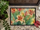 NEW Utah Sego Lilies in Watercolor Doormat Front Door Mat Indoor Outdoor Rugs for Entryway, Non Slip Washable Low Pile, 18H X 27W