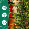 2 Pack 4 FT Dual Tone Artificial Christmas Tree with Pot Stand, Potted Xmas Pine Tree with 119 Branch Tips for Holiday Party Office Home, Green