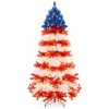 7.5 Feet Artificial Christmas Tree with Warm White LED Lights