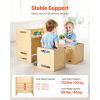 Montessori Weaning Table and Chair Set, Wooden Toddler Table and Chair Set with 2 Chairs, Adjustable Height Montessori Chair and Activity Table, Idea