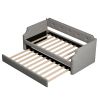 Upholstered Daybed with Trundle; Wood Slat Support; Upholstered Frame Sofa Bed ; Twin