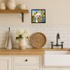 Maltipoo in Sunflowers Framed Metal Print Bathroom, Kitchen, Office, Home Decor Wall Art Ready to Hang, Square, 8X8