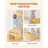 Montessori Weaning Table and Chair Set, Wooden Toddler Table and Chair Set with 2 Chairs, Adjustable Height Montessori Chair and Activity Table, Idea