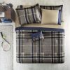 Twin XL Plaid Comforter Set with Bed Sheets