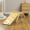 4 In 1 Indoor Toddler Climbing Toy Set with Arch Climber, Ramp & Cushion, Wood