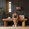 Kitchen Table Bench, Farmhouse Dining Bench with Sturdy Frame