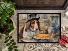 NEW Basset Hound Fall Kitchen Pumpkins Doormat Front Door Mat Indoor Outdoor Rugs for Entryway, Non Slip Washable Low Pile, 18H X 27W