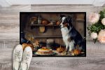 NEW Australian Shepherd Fall Kitchen Pumpkins Doormat Front Door Mat Indoor Outdoor Rugs for Entryway, Non Slip Washable Low Pile, 18H X 27W