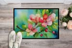 NEW Arkansas Apple Blossom in Watercolor Doormat Front Door Mat Indoor Outdoor Rugs for Entryway, Non Slip Washable Low Pile, 18H X 27W