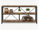 55 Inch Console Table Sofa Table TV Stand with 3-Tier Storage Shelves Living Room Decor Hallway Furniture