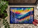 NEW Delphinium in Color Doormat Front Door Mat Indoor Outdoor Rugs for Entryway, Non Slip Washable Low Pile, 18H X 27W