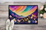 NEW Crocus in Color Doormat Front Door Mat Indoor Outdoor Rugs for Entryway, Non Slip Washable Low Pile, 18H X 27W