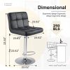 Bar Stools Set of 2, PU Leather Adjustable Swivel Barstools, Armless Hydraulic Kitchen Counter Bar Stool, Kitchen Island Chairs Set