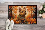 NEW Norwich Terrier Fall Doormat Front Door Mat Indoor Outdoor Rugs for Entryway, Non Slip Washable Low Pile, 18H X 27W