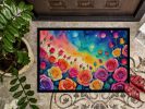 NEW Roses in Color Doormat Front Door Mat Indoor Outdoor Rugs for Entryway, Non Slip Washable Low Pile, 18H X 27W