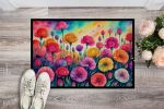 NEW Carnations in Color Doormat Front Door Mat Indoor Outdoor Rugs for Entryway, Non Slip Washable Low Pile, 18H X 27W