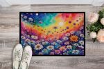 NEW Asters in Color Doormat Front Door Mat Indoor Outdoor Rugs for Entryway, Non Slip Washable Low Pile, 18H X 27W