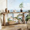 Solid Wood Console Table Narrow Sofa Entryway Table with 2-Tier Storage for Living Room