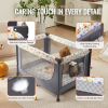 Baby Playpen Travel Crib, Quick-Folding Playpen for Baby & Toddler, Portable Baby Fence Play Yard with Wheels, Breathable Mesh & Travel Bag, Indoor/O