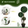 Artificial Plant for Home Office Decor Indoor & Outdoor, in Pot, 3 Ball Boxwood Topiary Tree