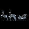 Reindeer & Sleigh Christmas Outdoor Decoration 60 LED Lights, Sliver