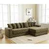 [NEW ARRIVED] [VIDEO PROVIDED] Oversized Two-Piece Couches, L Shaped Sofa, Corduroy, Right Chaise Daybed,with Armrests,Eight Throw Pillows,Corner Sofa