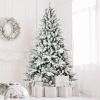 5ft PVC&PE Flocking Hinged Tree Environmentally Friendly Fireproof Artificial Christmas Flocked Tree