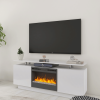 Modern White Electric Fireplace TV Stand. Timeless Elegance, Works With or Without Heat