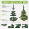 7ft Pre-Lit Christmas Tree with 400 Warm White LED Lights, 941 PE+PVC Tips, Realistic Layered Look, Unique Wooden Base â€“ Full Artificial Holiday Tre