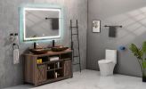 (ONLY FOR PICKUP) 72 in. W x 36 in. H Frameless LED Single Bathroom Vanity Mirror in Polished Crystal Bathroom Vanity LED Mirror with 3 Color Lights