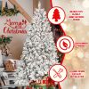 7.5FT Flocked Christmas Tree W- 550 UL Lights, Rustic Charm. Stable Metal Stand, Easy Assembly