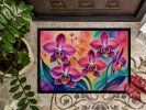 NEW Orchids in Color Doormat Front Door Mat Indoor Outdoor Rugs for Entryway, Non Slip Washable Low Pile, 18H X 27W