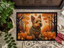 NEW Norwich Terrier Fall Doormat Front Door Mat Indoor Outdoor Rugs for Entryway, Non Slip Washable Low Pile, 18H X 27W