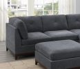 Modular Living Room Sofa Couch Corner Wedge Ash Chenille Fabric 1pc