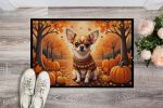 NEW Chihuahua Fall Doormat Front Door Mat Indoor Outdoor Rugs for Entryway, Non Slip Washable Low Pile, 18H X 27W