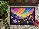 NEW Crocus in Color Doormat Front Door Mat Indoor Outdoor Rugs for Entryway, Non Slip Washable Low Pile, 18H X 27W