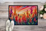NEW Gladiolus in Color Doormat Front Door Mat Indoor Outdoor Rugs for Entryway, Non Slip Washable Low Pile, 18H X 27W