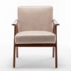 Mid-Century Modern Chair, Living Room Chair with Solid Wood Frame, Extra-Thick Backrest, Wingback Chair for Any Room