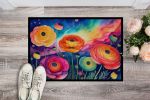 NEW Ranunculus in Color Doormat Front Door Mat Indoor Outdoor Rugs for Entryway, Non Slip Washable Low Pile, 18H X 27W