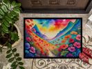 NEW Geraniums in Color Doormat Front Door Mat Indoor Outdoor Rugs for Entryway, Non Slip Washable Low Pile, 18H X 27W